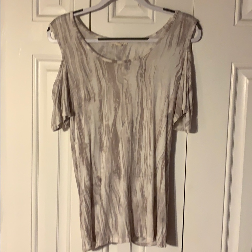 Buckle cold shoulder open tie back top